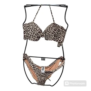 NWT J.Crew Bandeau Knot Animal Print Bikini Set 2X - Picture 1 of 16