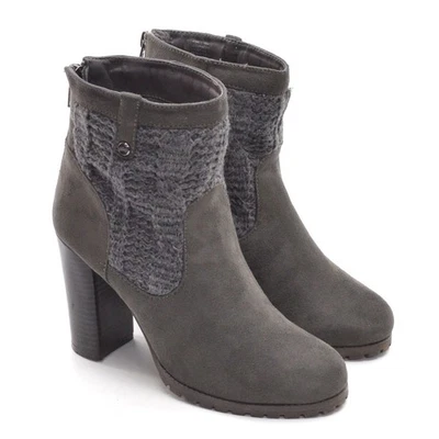 Дамы Juicy Couture Lupia крючком лодыжки загрузки 7 M серый замшевый назад молнии каблука туфли - Изображение 1 из 4