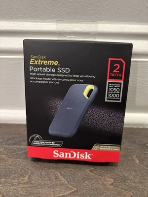 SanDisk Extreme 2TB Portable SSD - Up to 1050MB/s - USB-C - USB-A - SEALED - Image 1 of 2
