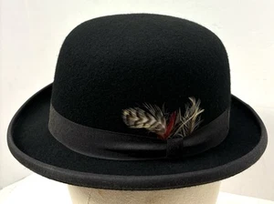 Vintage Beaver Brand Hats Black Derby Bowler Hat Men’s Size Medium Made in USA - Picture 1 of 11