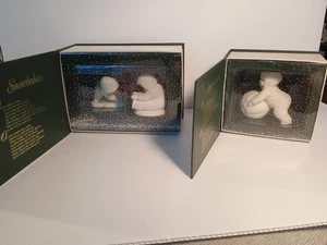 Lot Of 2 Dept 56 Snow babies I Can Touch My Toes And I'm Making Snowballs - Picture 1 of 14