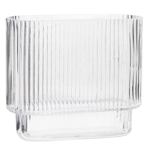 Ribbed Vase, Fluted Glass Vase for Flowers, Clear Flower Vases for Tulips, Mo... - Picture 1 of 9