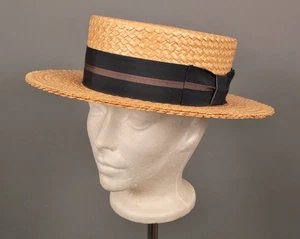 Sombrero de paja Stevens de colección de los años 20 para hombre talla 6 7/8 años 20 - Imagen 1 de 11