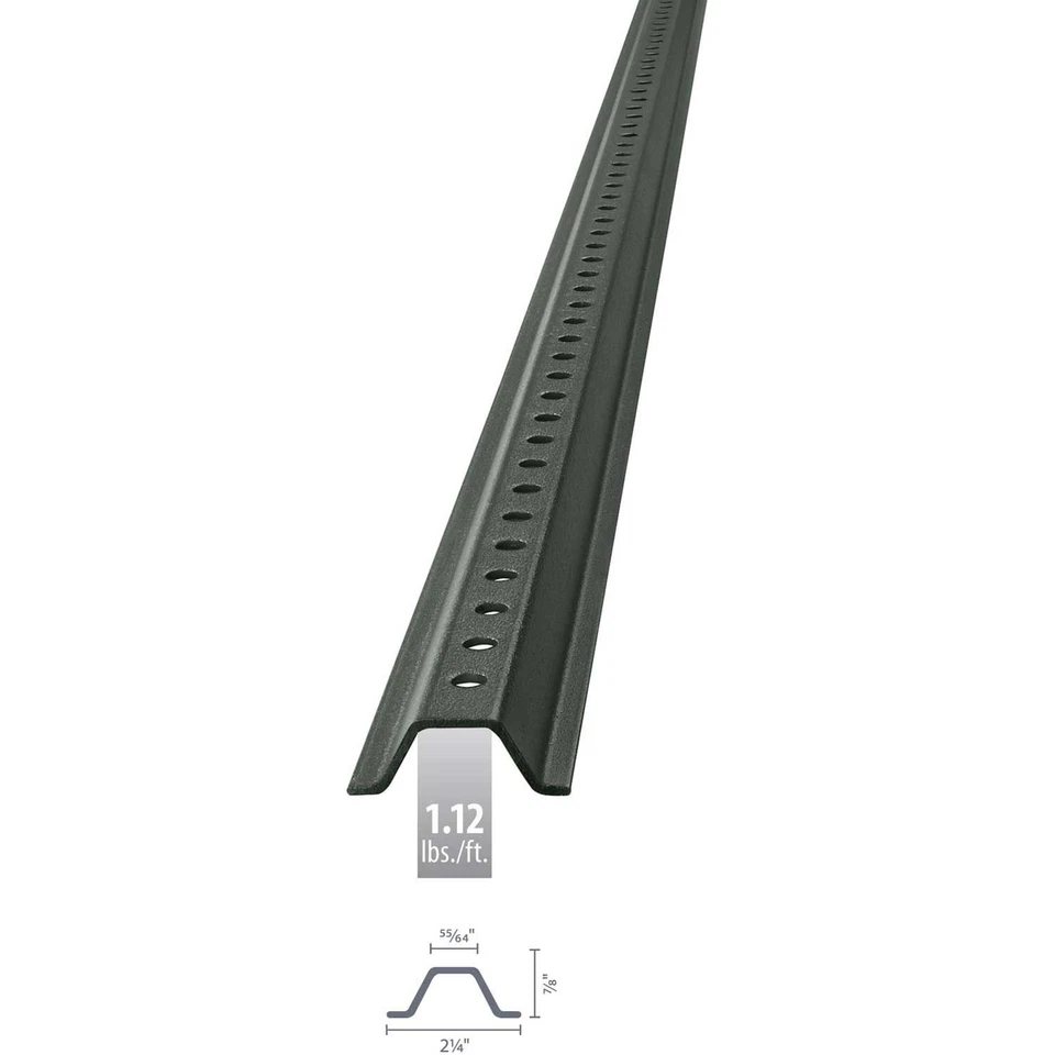 Poste de señalización de canal U Tapco 6'L orificios de poste verde poste de 30" hacia abajo Foto 1 de 1