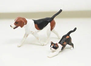 Vintage Breyer Companion Set 2 Retired English Foxhound Dog & Calico House Cat - Picture 1 of 15
