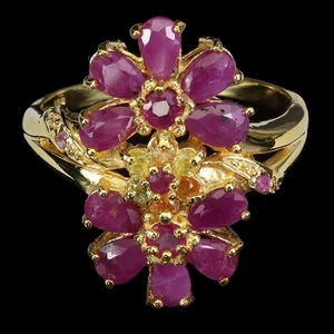 925 Sterling Silver Ring Oval Ruby 5x3mm Natural Gemstone Jewelry Size 9 - Picture 1 of 13