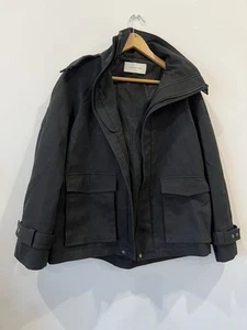 Scanlan Theodore Black Short Jacket Coat Trench Removal Hood As New Women M 8 - Picture 1 of 16