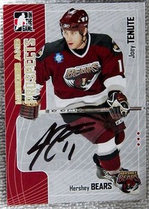 Washington Capitals Joey Tenute Signed 05/06 ITG H&P Hershey Bears Card Auto