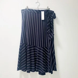New With Tags Sussan Navy Stripe Wrap Skirt Size XL - Picture 1 of 4