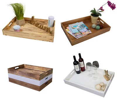 Serviertablett aus Nadelholz 60x40x8cm Holztablett Frühstückstablett - Bild 1 von 3