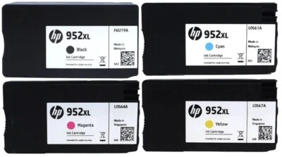 4-PACK HP GENUINE 952XL BLACK & COLOR INK (NO RETAIL BOX) for OFFICEJET PRO 8710 - Image 1 of 2