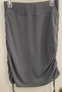 Cider Women's M Ruched Drawstring Ribbed Skirt With Attached Shorts Gray NWT - Picture 1 of 5