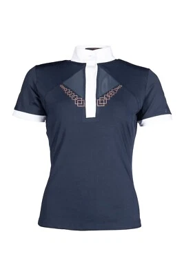 HKM Kayla Show Shirt - Dark Blue with Rose Gold Nail Heads - Image 1 of 4
