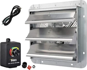 10 Inch Shutter Exhaust Fan 1650RPM 820CFM and Controller Power Cord Kit - Picture 1 of 8