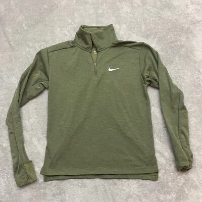 Nike Running Womens Therma Sphere Element 1/4 Zip Heather Green Small 928753 - Image 1 of 4