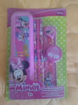 CONJUNTO DE PAPELARIA DISNEY MINNIE MOUSE & DAISY DUCK 8 PEÇAS NOVO! FRETE GRÁTIS!  - Imagem 1 de 4