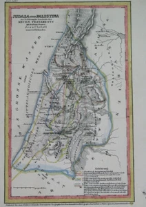 1837 raro MAPA ORIGINAL PALESTINA ISRAELÍ TIERRA SANTA JORDANIA LÍBANO JERUSALÉN JAFFA - Imagen 1 de 5