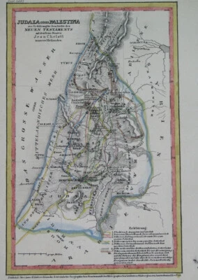 1837 rare ORIGINAL MAP PALESTINE ISRAEL HOLY LAND JORDAN LEBANON JERUSALEM JAFFA - Image 1 of 4