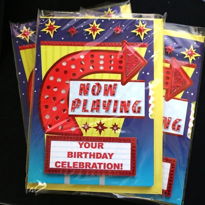 NEW Handcraft 3D Movie Star BIRTHDAY GREETING CARD +Envelope Set 3 NWT - Image 1 of 3