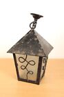 Vintage Arts & Crafts Style Porch Light Glass Hanging Lantern Pendant Cottage
