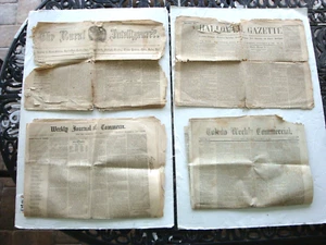C 4 Different 1858 To 1868 Gardiner & Hallowell MA Toledo OH NYC US Newspapers - Imagen 1 de 5