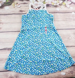 Gymboree Vintage Pool Party Size 6 Baby Girl Blue Flip-Flop Knit Dresses NWT - Picture 1 of 6