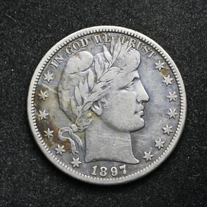 1897-O Barber Silver Half Dollar Rare Date (cn15018) - Picture 1 of 2