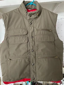 VTG SEARS Fieldmaster Mens L Puffer Vest Brown-Red Quilted Hunting Fishing NEWOS - Picture 1 of 19