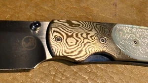 William Henry Pocket Knife - T-12 Mokume Spearpoint with Mother-of-Pearl Scales - Picture 1 of 9