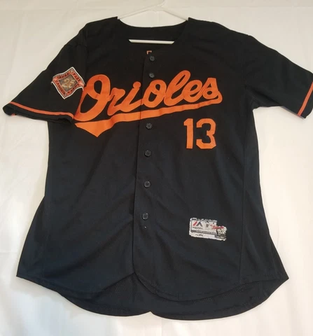 MLB Majestic Boys M Baltimore Orioles Jersey Machado 13 Black Sewn Sz 44 Cover