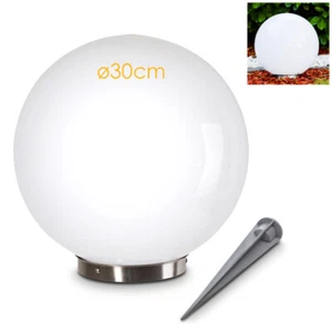 Solarpanel Kugelleuchte 2er Set Terrasse Hof Garten Wegeleuchte Veranda Erdspieß - Bild 1 von 9