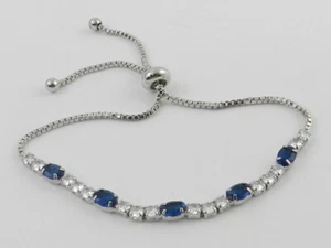 Macy's Women's Fine Silver Plated Cubic Zirconia Bracelet - Picture 1 of 3