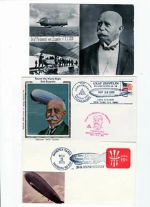 GRAF ZEPPELIN 50 yr anniv +pcd COUNT FERDINAND von ZEPPELIN + 50 anniv  posted - Picture 1 of 3