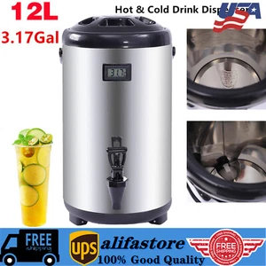 12L/ 3.17Gal Insulated Beverage Dispenser Thermal Hot & Cold Drink Dispenser🎉 - Picture 1 of 12