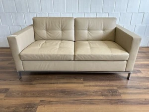 Walter Knoll Foster 502 2-Sitzer Sofa Leder beige Design-Couch - Bild 1 von 9