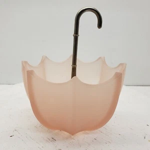 Pink Satin Glass Umbrella Trinket Dish - Imagen 1 de 8