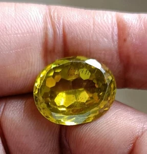 31.05 Ct Natural Wonderful Cambodia Zircon GREENISH YELLOW Oval Shape Gemstones - Picture 1 of 6