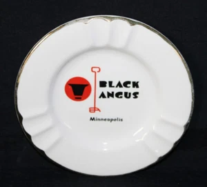 Vintage Black Angus Minneapolis Ashtray Sabina Line Warranteed 22 k Gold Trim-G2 - Picture 1 of 8