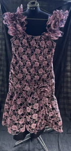 Nancy Bracoloni Womens Strapless Dress Sz 6 Pink & Black Prom 80s Retro Fancy - Picture 1 of 10