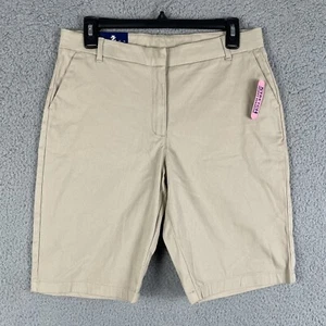 IZOD Approved School Wear Girls Sizes 14R Khaki Skinny Bermuda Shorts Stretch - Picture 1 of 9