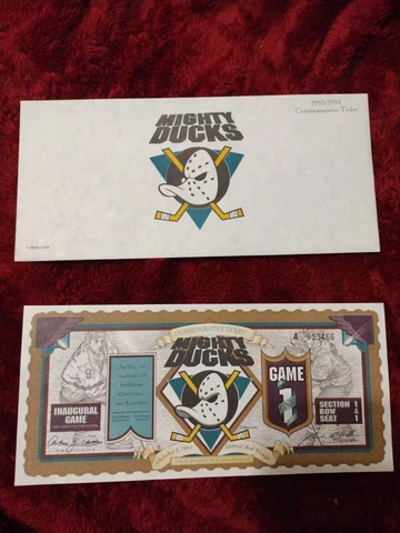 1993-94 Anaheim Mighty Ducks Inaugural Season Ticket Commemorative Ticket Ducks! Cover