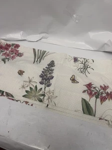 VTG 6 short Curtains W39 L12 polka dot Flowers butterfly pattern - Bild 1 von 3
