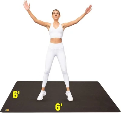 Premium Large Exercise Mat - 6 ft X 6 ft X 1/4" Thick Durable Workout Mat - Image 1 of 4