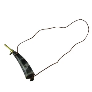 Traditional Brass Spout Genuine Buffalo Gun Powder Horn Vintage Muzzleloader - Picture 1 of 5