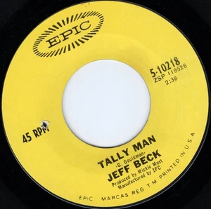 Jeff Beck '67 Tally Man/ Rock My Plimsoul RARE US stock copy drilled MINT- - Picture 1 of 2