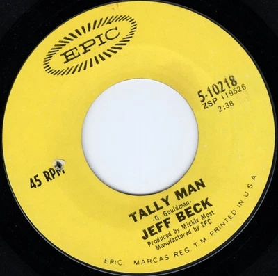 Jeff Beck '67 Tally Man/ Rock My Plimsoul RARE US stock copy drilled MINT- - Image 1 of 2