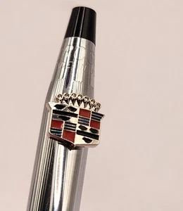 Vintage CROSS Pen CADILLAC LOGO Chrome Blue Ink Collectible Office - Picture 1 of 11