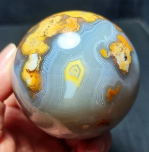 TOP 374,6G natürliche polierte bunte Achat Kugel Kugel Madagaskar R1992 - Bild 1 von 12