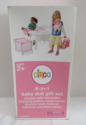 Circo 6 in 1 Baby Doll Gift Set Playpen Carrier Bouncer High Chair Target 2009 - Image 1 of 4
