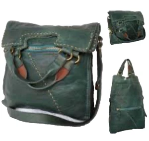 Lucky Brand Abbey Road Italian Leather Fold Over Cossbody Slouchy Hand Bag Auth. - Picture 1 of 12